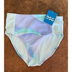 DSG GIRLS SIZE LARGE HIGH WAISTED BIKINI BOTTOM- DEEP SEA DAYDREAM NWT